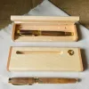 Custom name and logo engraved calocedrus wood pen with elegant box, classic beauty signature pen as premium personalized keepsake gift