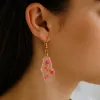 Resin baby flower earrings mesmerized by authentic hues, handcrafted dried flower earrings as birthday gift for women handmade gift