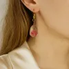 Teardrop dried flower resin earrings creative flow through each petal, dried flower handcrafted jewelry accessory as impressive birthday gift souvenirs