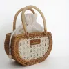 Mini Petal Woven rattan handbag compact embracing pure essence, handcrafted compact handbag sustainable fashion as Vietnamese souvenirs