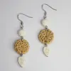 Handcrafted Moon & Leaf earrings from natural rattan deep connection with nature, earrings for girlfriends Vietnamese souvenirs as birthday gift for her