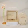 Engraved wooden photo frame for desk décor with your personal touch—tabletop picture frame, personalized Vietnamese souvenir, and unique birthday gift.