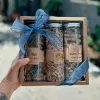 Set quà 3 hũ gừng thẻ, trà mãng cầu và rong sụn, đậm đà hương vị Việt, đóng gói hộp quà nơ vintage, quà tặng đặc sản Việt Nam cho người nước ngoài