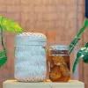 Honeycomb gift set in bamboo box, 400ml pure honeycomb in glass jar, Vietnamese specialty healthy gift.