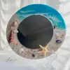 Gương sóng biển epoxy resin đính chữ theo yêu cầu sống động từ hơi thở, gương trang trí độc đáo thủ công quà tân gia cá nhân hóa