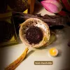 “Brown Moonlight” gift box with 4 chocolate mooncakes, assorted chocolates, nuts & cutlery set – premium Mid-Autumn corporate gift.