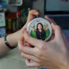 Personalized clay handheld mirror 6cm, handmade clay art, unique birthday gift idea.Personalized clay handheld mirror 6cm, handmade clay art, unique birthday gift idea.