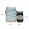 Honeycomb gift set in bamboo box, 400ml pure honeycomb in glass jar, Vietnamese specialty healthy gift.