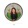 Personalized clay handheld mirror 6cm, handmade clay art, unique birthday gift idea.