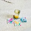 Vietnam cultural coaster set of 4 with wooden base, quick-absorbing and ideal as a compact and meaningful souvenir gift.