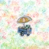 Pin gỗ hình xe bán hàng rong với họa tiết in UV sắc nét, món phụ kiện nhỏ gọn mang đậm hơi thở phố phường Việt Nam.