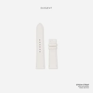 white epsom leather handcrafted watch strap, minimalist design, elegant style, luxurious and contemporary