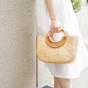 water hyacinth basket bag, delicate design, eco-friendly material, rustic and homely beauty, spacious compartment