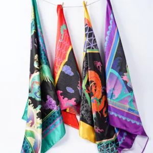 scarf, ancient four sacred beasts, unique accessories set, inspired design from dragon and unicorn