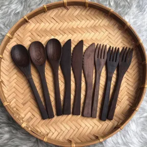 bộ dao nĩa thìa gỗ tự nhiên, sản phẩm chất lượng, chống mối mọt, an toàn cho sức khoẻ, lối sống bền vững