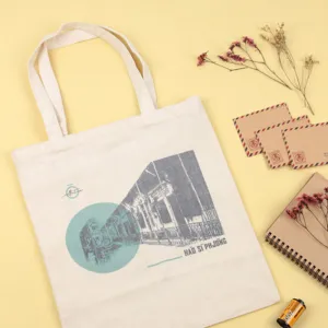 túi tote hào sĩ phường, túi tote handmade, form dáng cứng cáp, bền đẹp không thấm nước, họa tiết độc đáo và sắc nét handmade, bông bay bay, chus