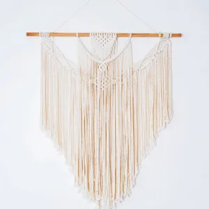 macrame 3-storey wall curtain, high durability, excellent thermal insulation, moisture absorption ability, handcrafted product
