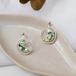bông tai venus, trang sức vỏ bào ngư, kết hợp bạc 925, ánh xanh lấp lánh, món nữ trang độc đáo và tinh tế, quà tặng bạn gái