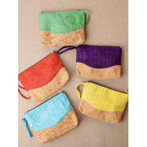 hemp cork pouch, unique design, simple style, compact and convenient design, bold color tone, handcrafted product
