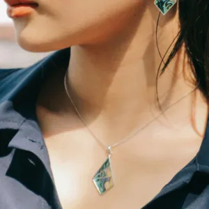 vòng cổ & bông tai triangle, nét đẹp kết hợp giữa truyền thống và hiện đại, hình dáng độc đáo, quà tặng cho cô nàng cá tính