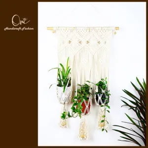 dây treo 3 chậu cây macrame, thiết kế sáng tạo, chất lượng và bền bỉ, đa năng và tiện lợi, tạo không gian xanh mát