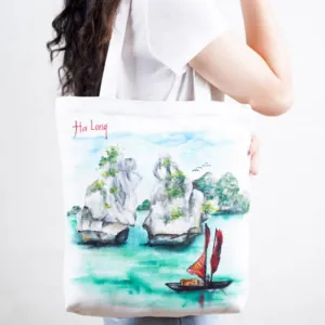 Túi Tote Vẽ Tay Địa Danh, quà lưu niệm Việt Nam, quà tặng Việt Nam, chusvn, chus, hanako shop