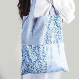 Túi Tote Vải Thêu Thủ Công, Túi Tote Nữ Handmade, Túi Xách Thêu Tay Phong Cách Nhẹ Nhàng Trẻ Trung