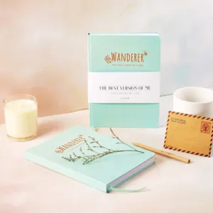 sổ tay wanderer, màu xanh mint trẻ trung, thiết kế tối giản, bìa cứng cáp, chất liệu giấy đẹp, độ bám mực tốt
