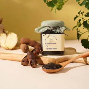 tamarind jam, homemade tamarind preserve, pure tamarind preserve, sugar-coated tamarind, ginger tamarind preserve, perfect with tea