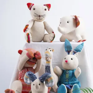 thú bông thổ cẩm, thú bông thủ công, đồ chơi handmade, đồ chơi cho bé, thú nhồi bông dễ thương, thú bông vải