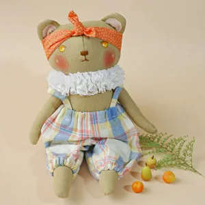 bum bear stuffed toy, fabric teddy bear, handmade teddy bear, fabric toy, gift for kids, gift for loved ones