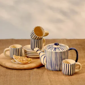 bộ ấm trà gốm sứ river of ganga, tu hú ceramics, chus
