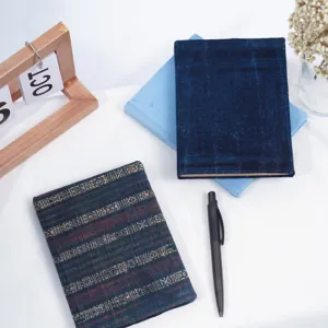 notebook with brocade fabric cover, handwoven hemp fabric material, naturally dyed, quality paper material, smooth writing experience