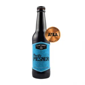 pacific pilsner beer bottle, craft beer, unique craft beer flavor, mild malt aroma and sweet-sour lime, refreshing taste