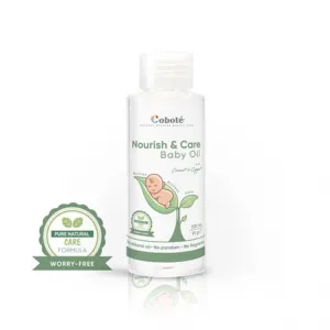 nourish & care baby oil, prevents diaper rash and irritation, completely natural ingredients, safe for baby's sensitive skin