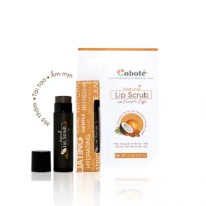 natural lip scrub with coconut & coffee, lip exfoliator, lip balm for soft, smooth, pink lips, reduces lip darkening