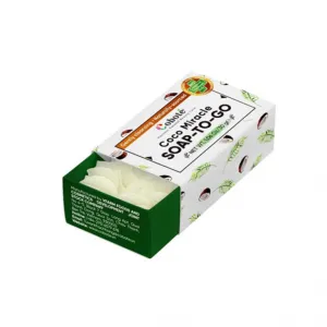 coco miracle soap-to-go, antibacterial, suitable for traveling, exclusive formula, natural bath salt, compact design