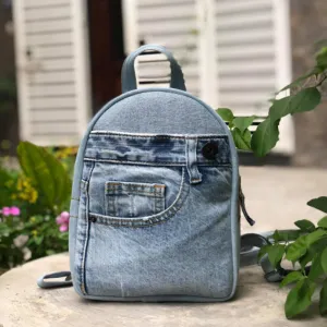 crossbody bag from old jeans, eye-catching design, sturdy structure, high durability, denim never goes out of style
