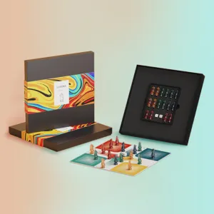 lumina seahorse chess, tet folk game - maztermind, modern game set, wooden board with leather cover, traditional game, luxurious set