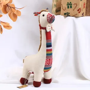 stuffed giraffe, fabric giraffe plush, handmade giraffe plush, souvenir in fabric, fabric giraffe stuffed animal