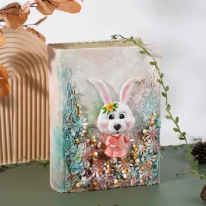 album ảnh thủ công thỏ (scrapbook), sổ trang trí thủ công, màu sắc tươi sáng, vẻ đẹp thần tiên, dùng lưu giữ hình ảnh