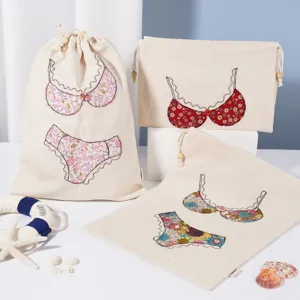 travel drawstring bag, made of 100% korean cotton, impressive bikini pattern, suitable for beach trips