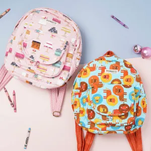 balo trẻ em kinderen, chất liệu vải thô hàn 100% cotton, lót bông mềm mại, balo nhẹ và bền, màu sắc bắt mắt, họa tiết đáng yêu