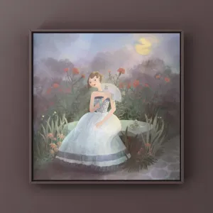 in the garden 2, tranh in kỹ thuật số trên giấy mỹ thuật, chất liệu giấy nghệ thuật cao cấp, phong cách thanh lịch, quà tặng cho bạn bè
