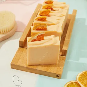 orange - turmeric handmade soap, gentle exfoliation, brightens and whitens skin, removes acne scars, light fragrance, handmade products