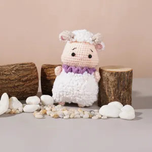 the goat, crochet animal, 12 vietnamese zodiac signs, small woolen goat plush, adorable mini keychain, zodiac animals stuffed animals