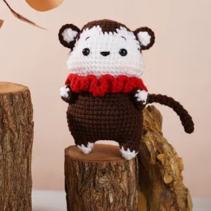the monkey, crochet animal, 12 vietnamese zodiac signs, handmade woolen monkey, woolen stuffed animal, zodiac animals keychains,