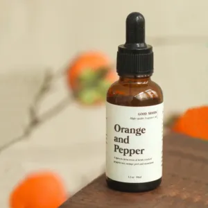 orange & pepper, soothing and relaxing essential oil, mood enhancer, unique fragrance, room-warming scent