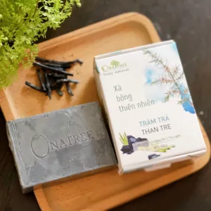 tea tree - bamboo charcoal natural soap, essential oil soap, gently cleanses skin, reduces back acne, cares for oily acne-prone skin