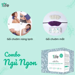 set gối thảo mộc ngủ ngon, gối chườm nóng lạnh, gối thảo mộc chườm mắt, gối ngủ thảo dược, gối trị mất ngủ